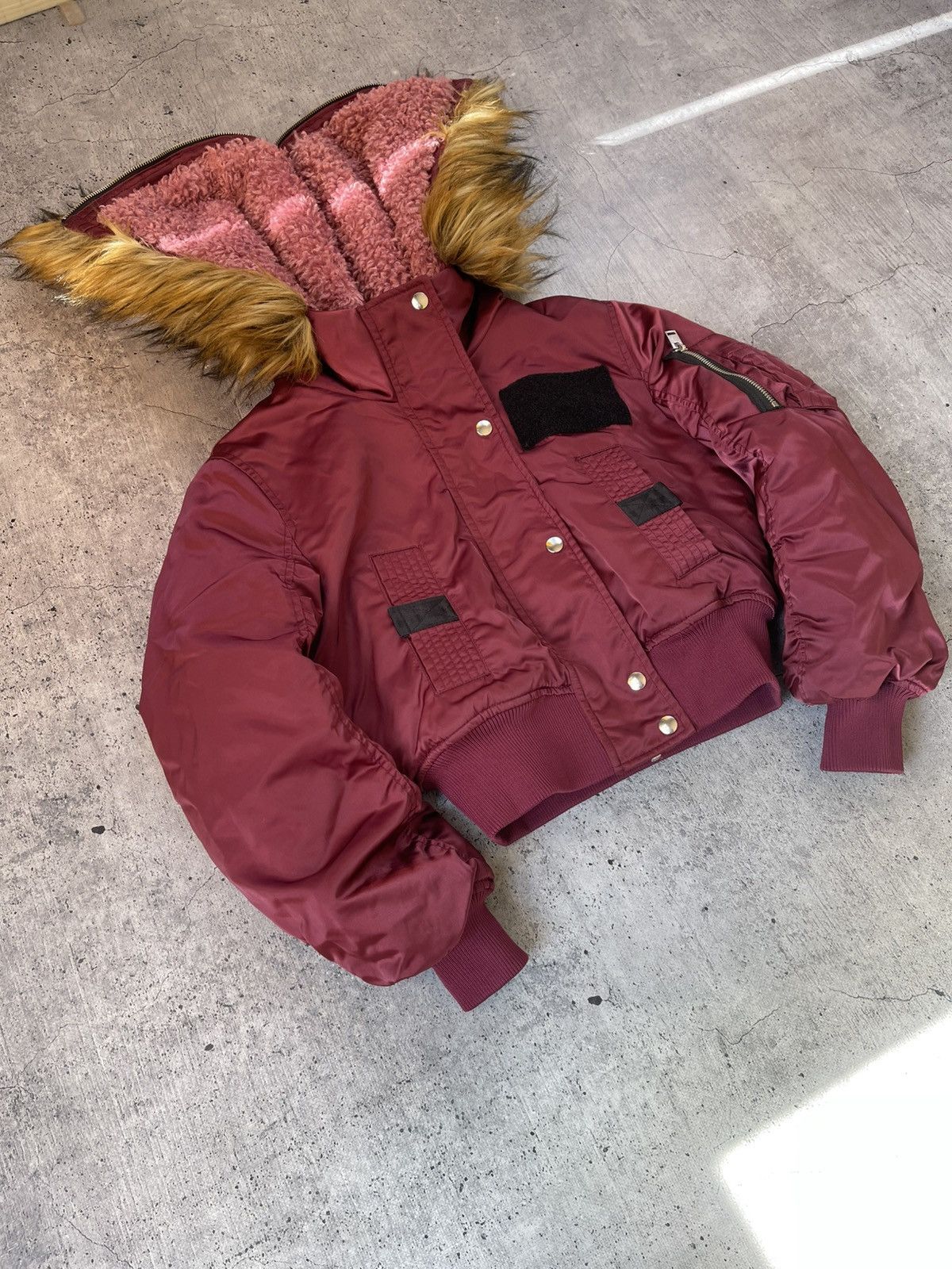 Diesel × Japanese Brand Diesel Rick Owens Style Puffer Bomber Jacket Fur Hood Size US XXS / EU 40 - 4 Thumbnail