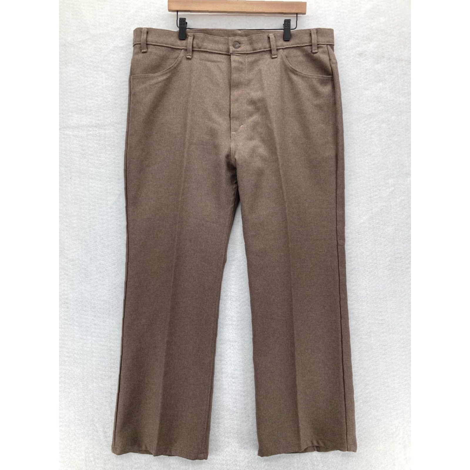 Levi's VINTAGE Levi's Pants Mens 42x28 Brown Dacron Polyester 1995 USA Made Black Tab Pants Mens 42 Brown Levi's Action Slacks USA Curvy? Size US 42 / EU 58 - 2 Thumbnail