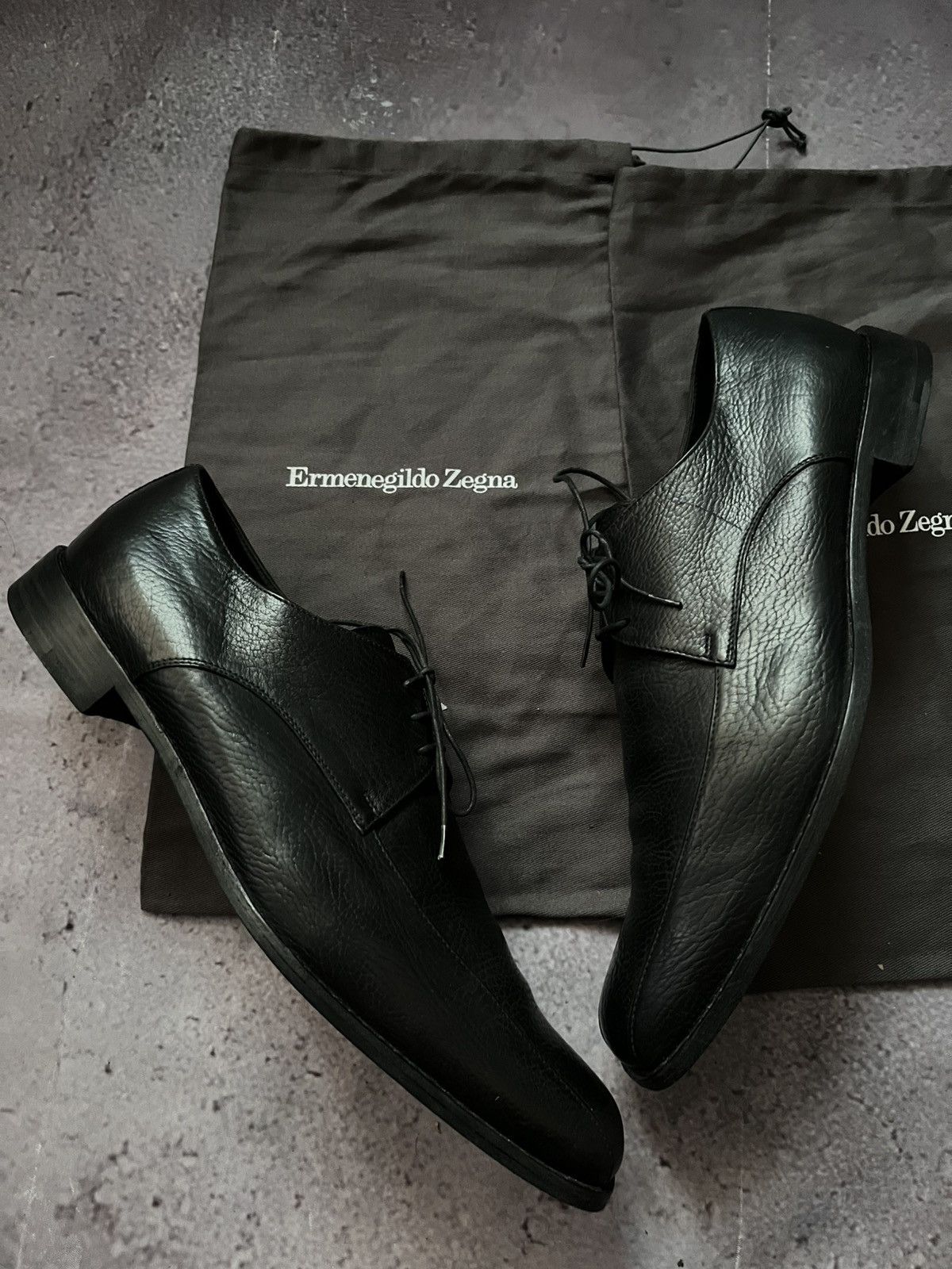 Ermenegildo Zegna Ermenegildo Zegna Black Leather Lace up Dress Shoe Size US 10 / EU 43 - 1 Thumbnail
