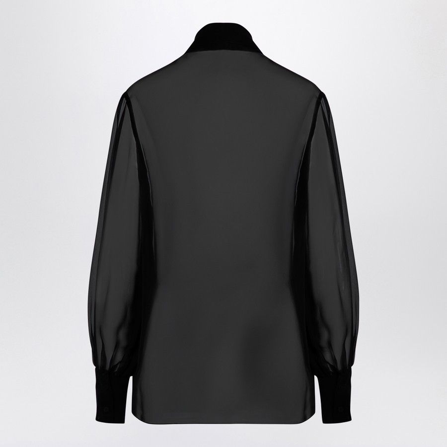 Valentino o1d2blof1024 Silk Shirt in Black Size M / US 6-8 / IT 42-44 - 2 Thumbnail