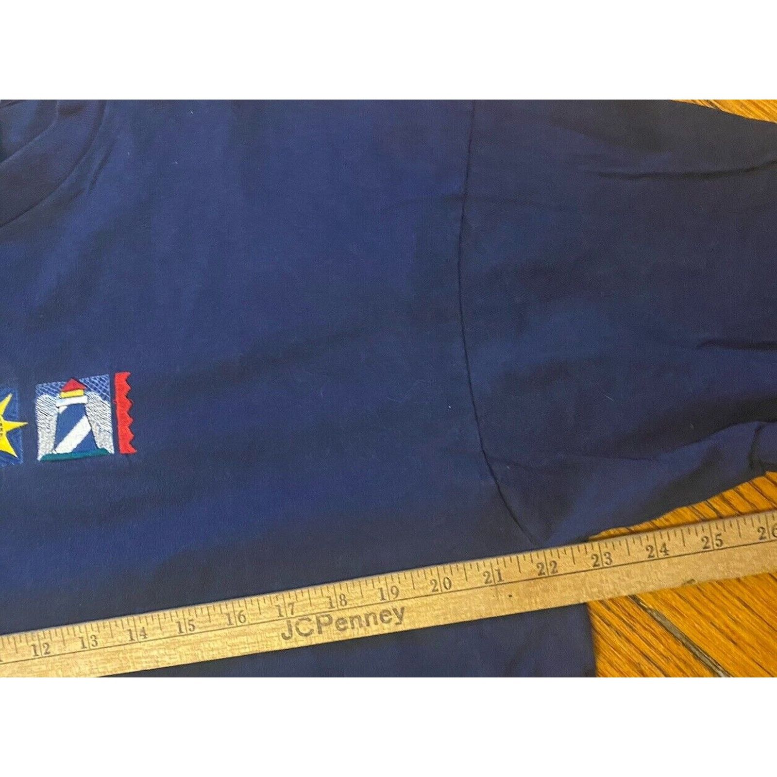 Other Vintage Top Stich Embroidered Sailboat T Shirt Mens XL Blue Size US XL / EU 56 / 4 - 7 Thumbnail