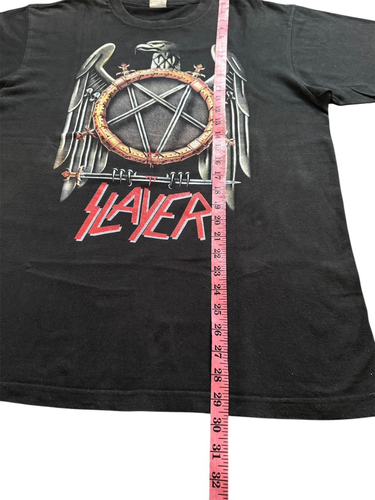 Band Tees VINTAGE SLAYER EAGLE BIG LOGO Y2K BAND TEES BLACK FADED Size US L / EU 52-54 / 3 - 11 Thumbnail