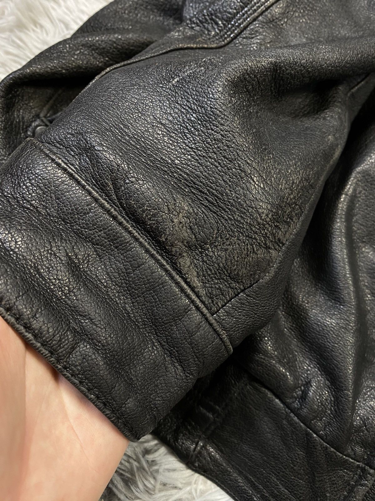Leather × Vintage Fire Flag Horse Leather Bomber Jacket Japanese Brand Size US L / EU 52-54 / 3 - 4 Thumbnail