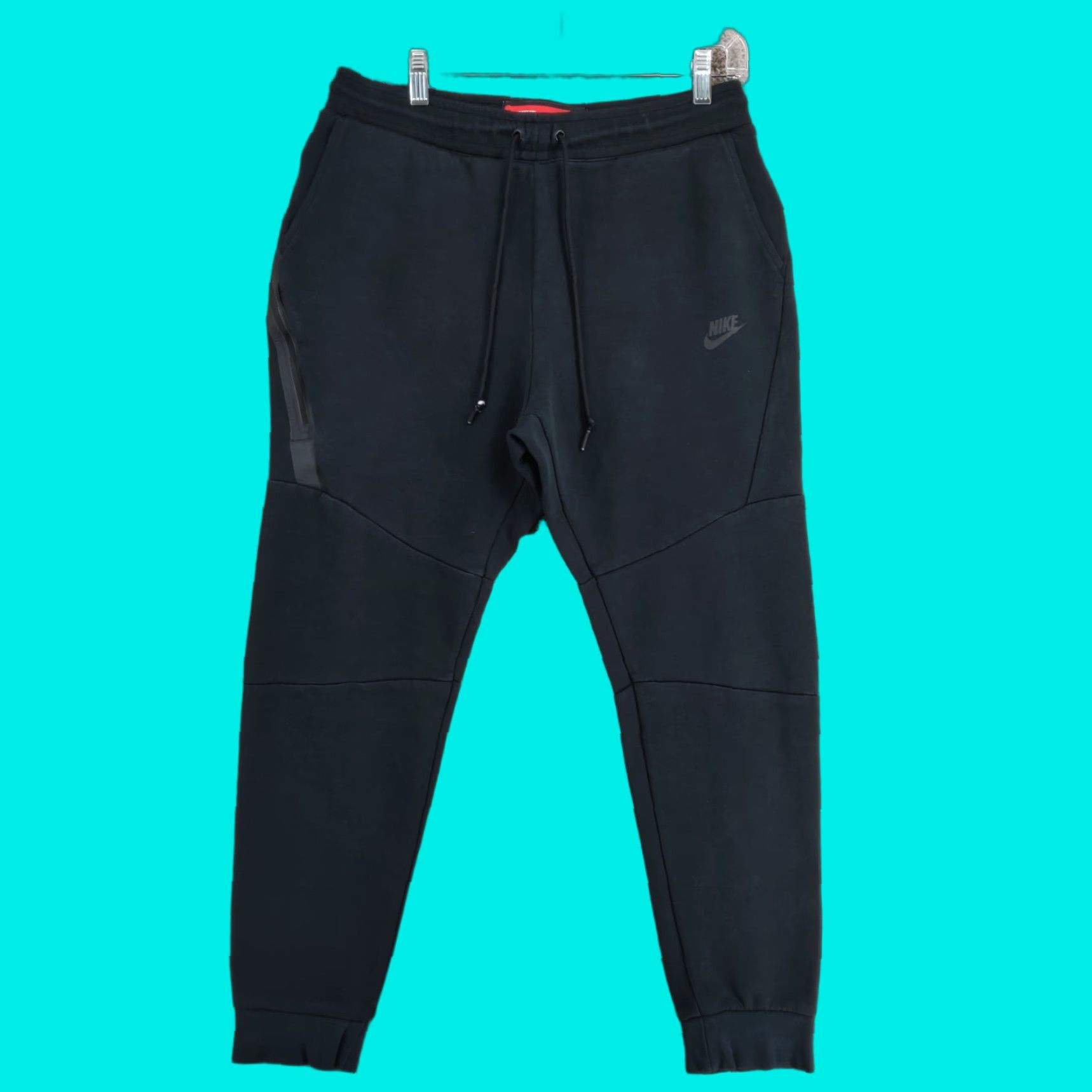 Nike Nike Tech Fleece Jogger Pants Mens Medium Black Zip Pocket Streetwear Athletic Size US 31 - 1 Thumbnail