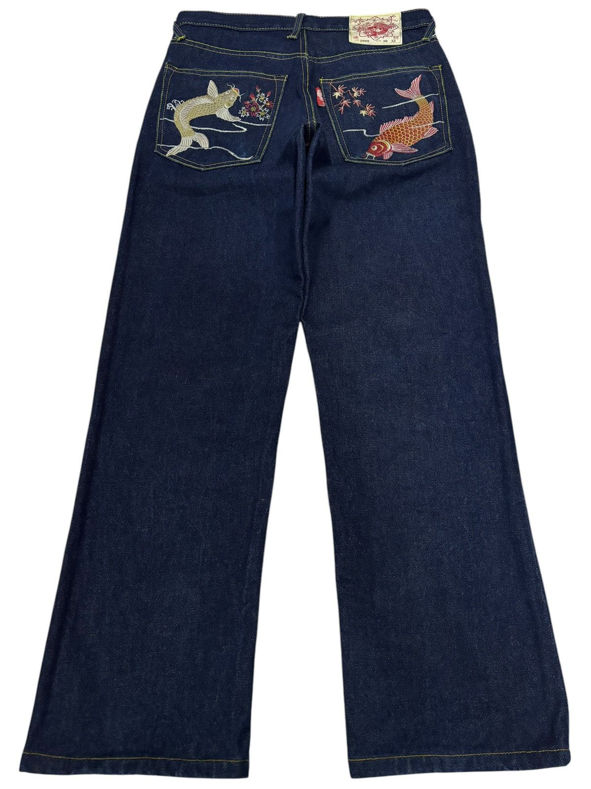 Japanese Brand × Kings Of Indigo × Seditionaries 🔥RARE🔥 Soul Of Koi Embroidered KOI Fish Denim Jeans Size US 30 / EU 46 - 4 Thumbnail