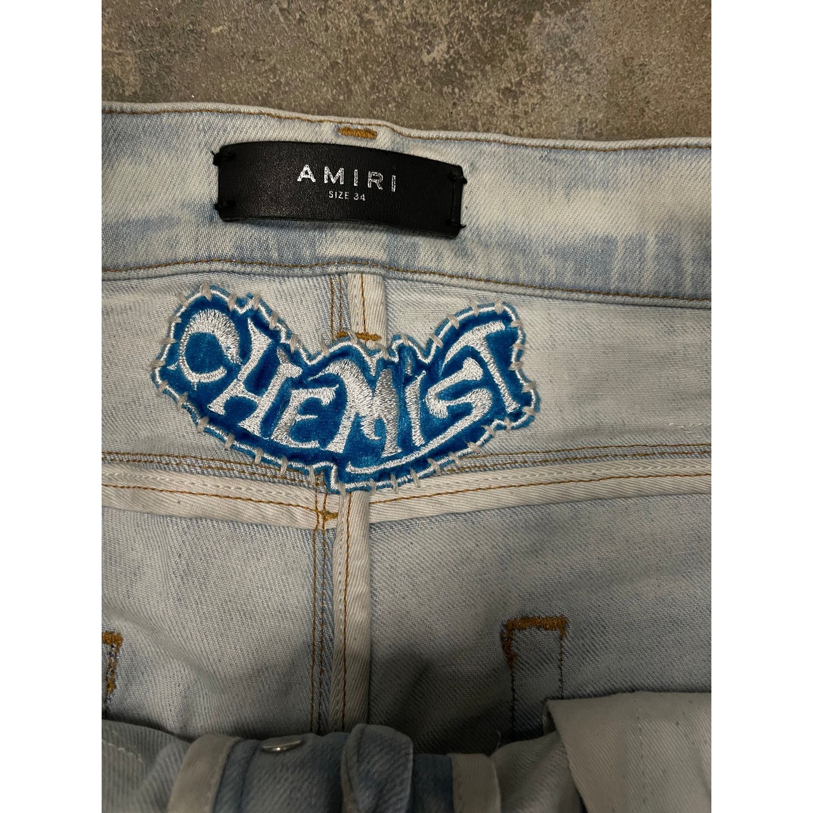 Amiri Amiri Chemist Jeans Light Wash White Stars 34 Used Size US 34 / EU 50 - 3 Thumbnail