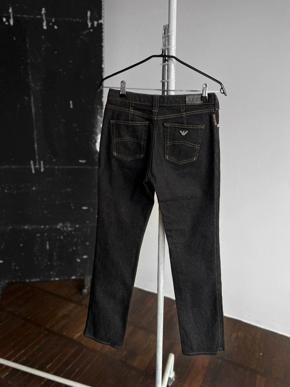 Armani × Emporio Armani Armani Jeans Womens Dark Gray Denim Straight Jeans Zipper Size 28" / US 6 / IT 42 - 1 Thumbnail