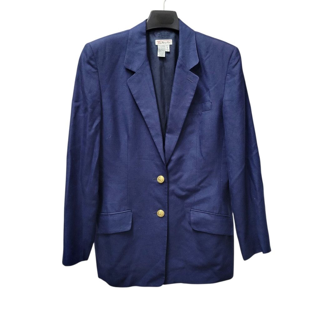 Talbots Talbots Italian Fabric 2-Button Navy Viscose Linen Blend Bla Size XL / US 12-14 / IT 48-50 - 2 Thumbnail