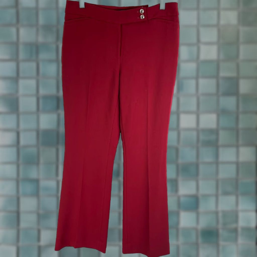 White House Black Market White House Black Market Slim Lined Wide Leg Pants Womens Size 8 Maroon 32X34 Size 30" / US 8 / IT 44 - 1 Thumbnail