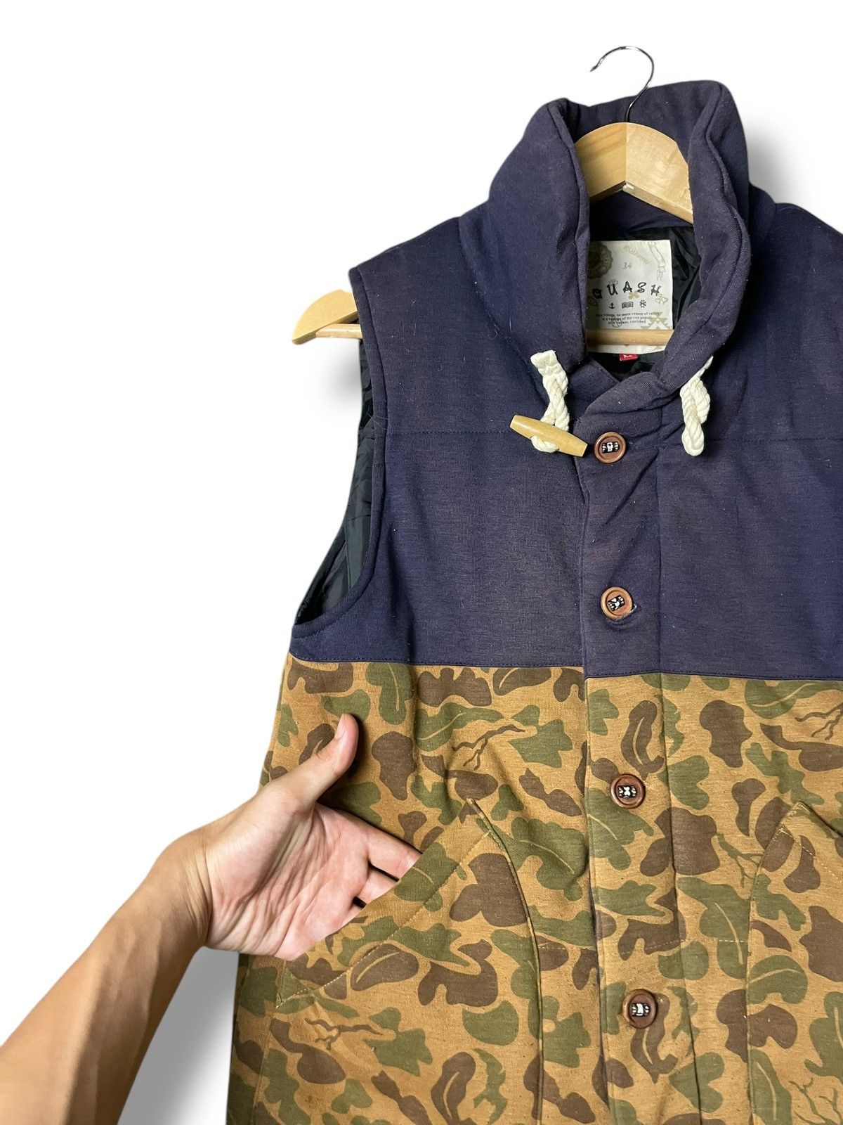 Japanese Brand × Vintage Vintage Quash Duck Camo Vest (50) Size US XXS / EU 40 - 7 Thumbnail