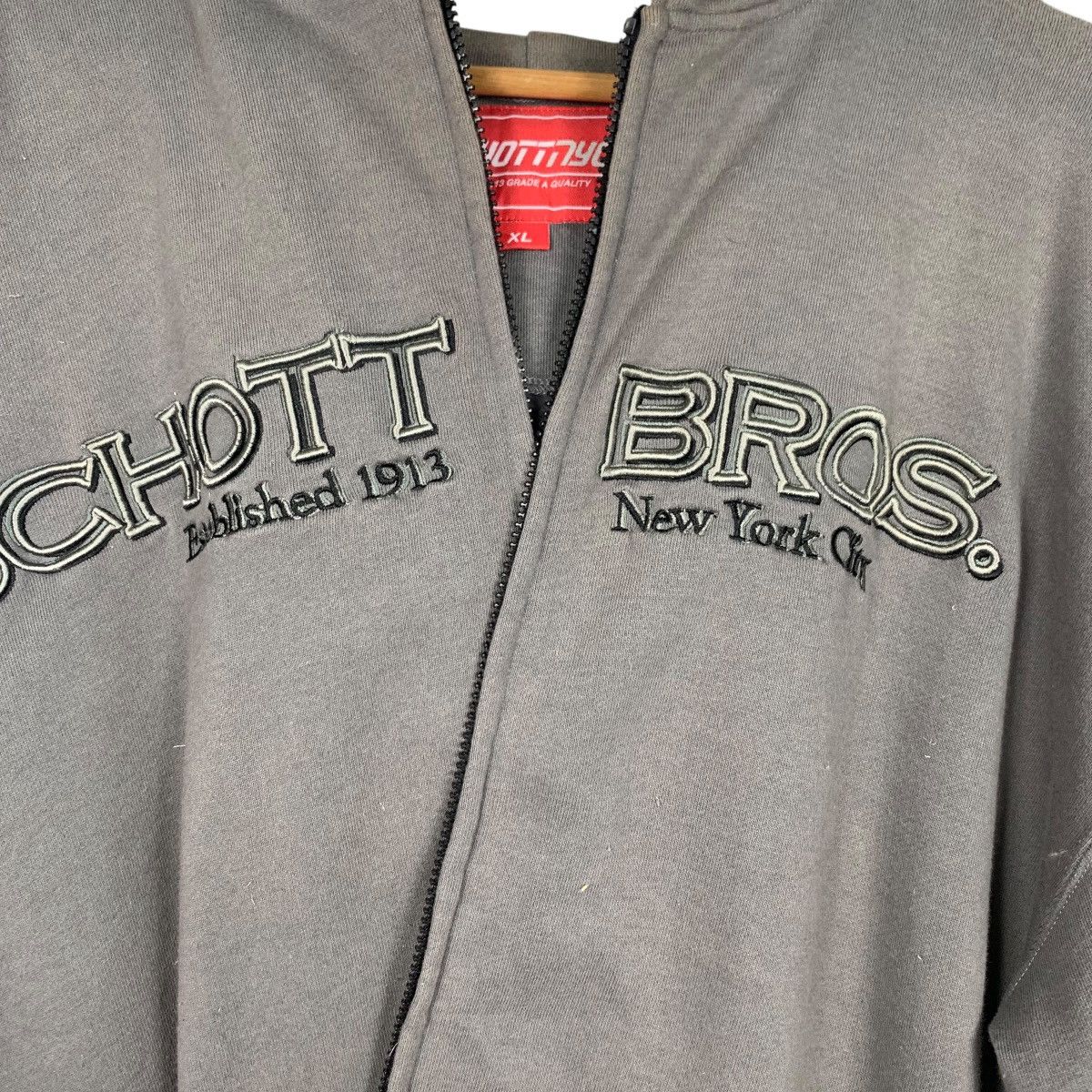 Schott SCHOTT BROS NYC Big Logo Zipper Hoodies Sweatshirt #2012-C87 Size US XL / EU 56 / 4 - 16 Thumbnail