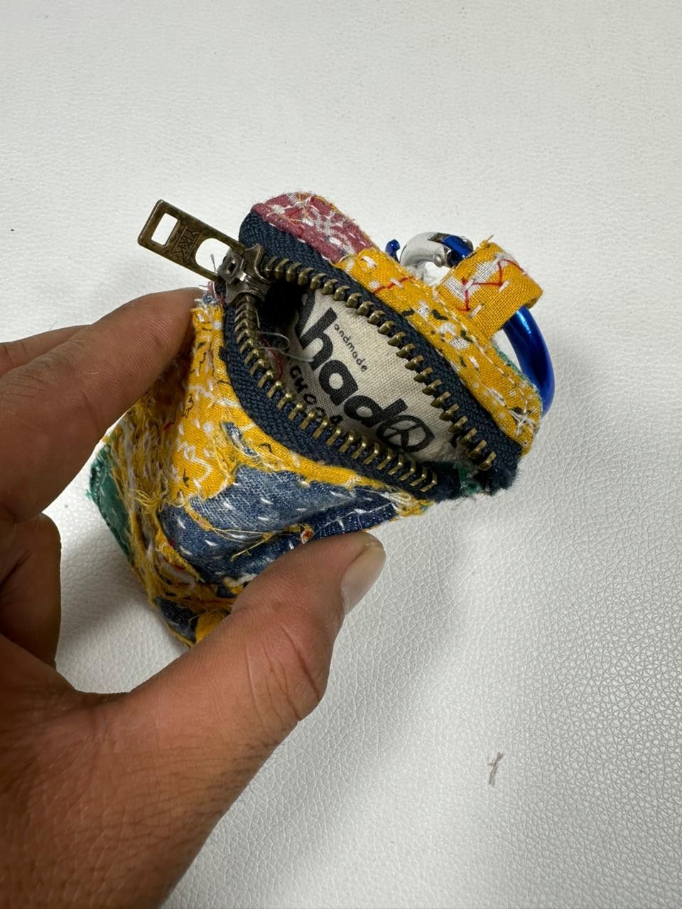 Handmade Custom Made Distressed Paisley Patchwork Boro Keychain Size ONE SIZE - 6 Thumbnail