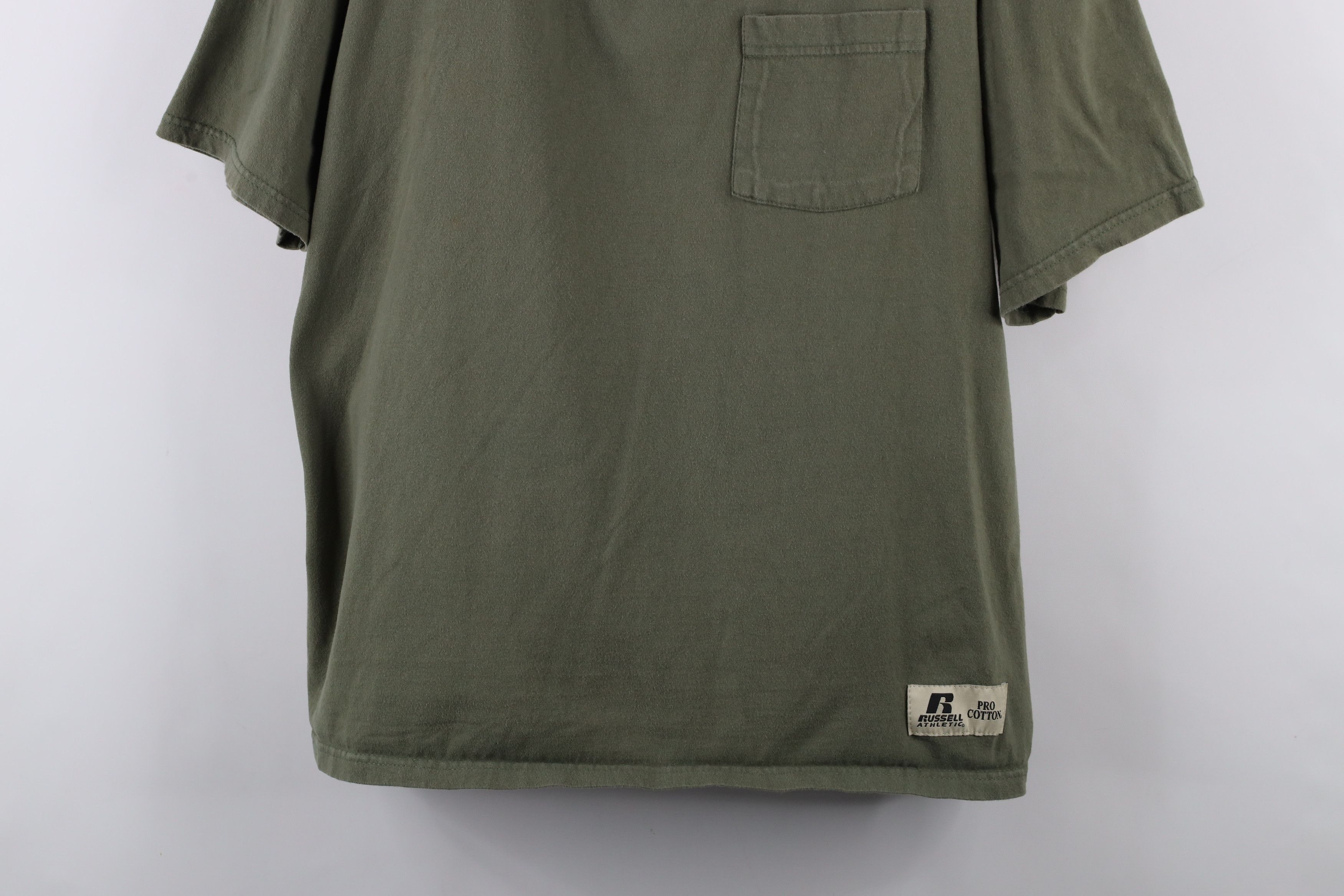 Russell Athletic × Vintage Vintage 90s Russell Athletic Cotton Pocket T-Shirt Green Size US L / EU 52-54 / 3 - 3 Thumbnail