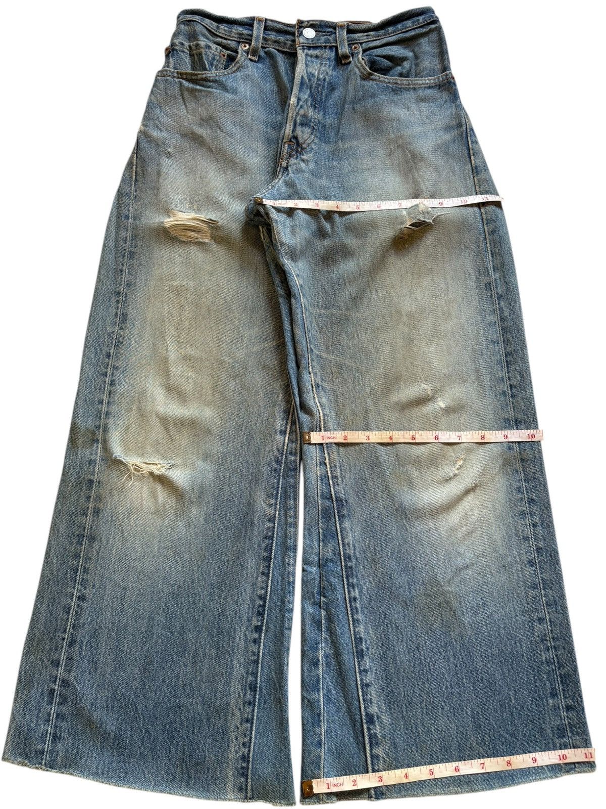 Levi's Vintage Levis 501 Custom Mud Wash Distress Flare Jean Size US 26 / EU 42 - 12 Thumbnail