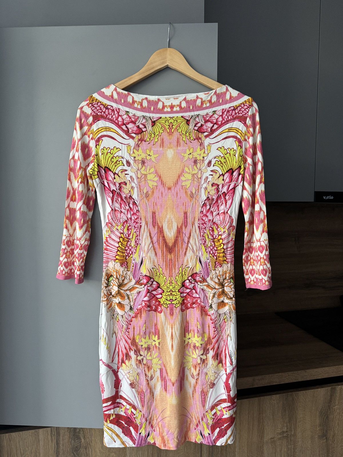 Roberto Cavalli ROBERTO CAVALLI Multicolor Floral Long Sleeve Bodycon Dress Size M / US 6-8 / IT 42-44 - 6 Thumbnail