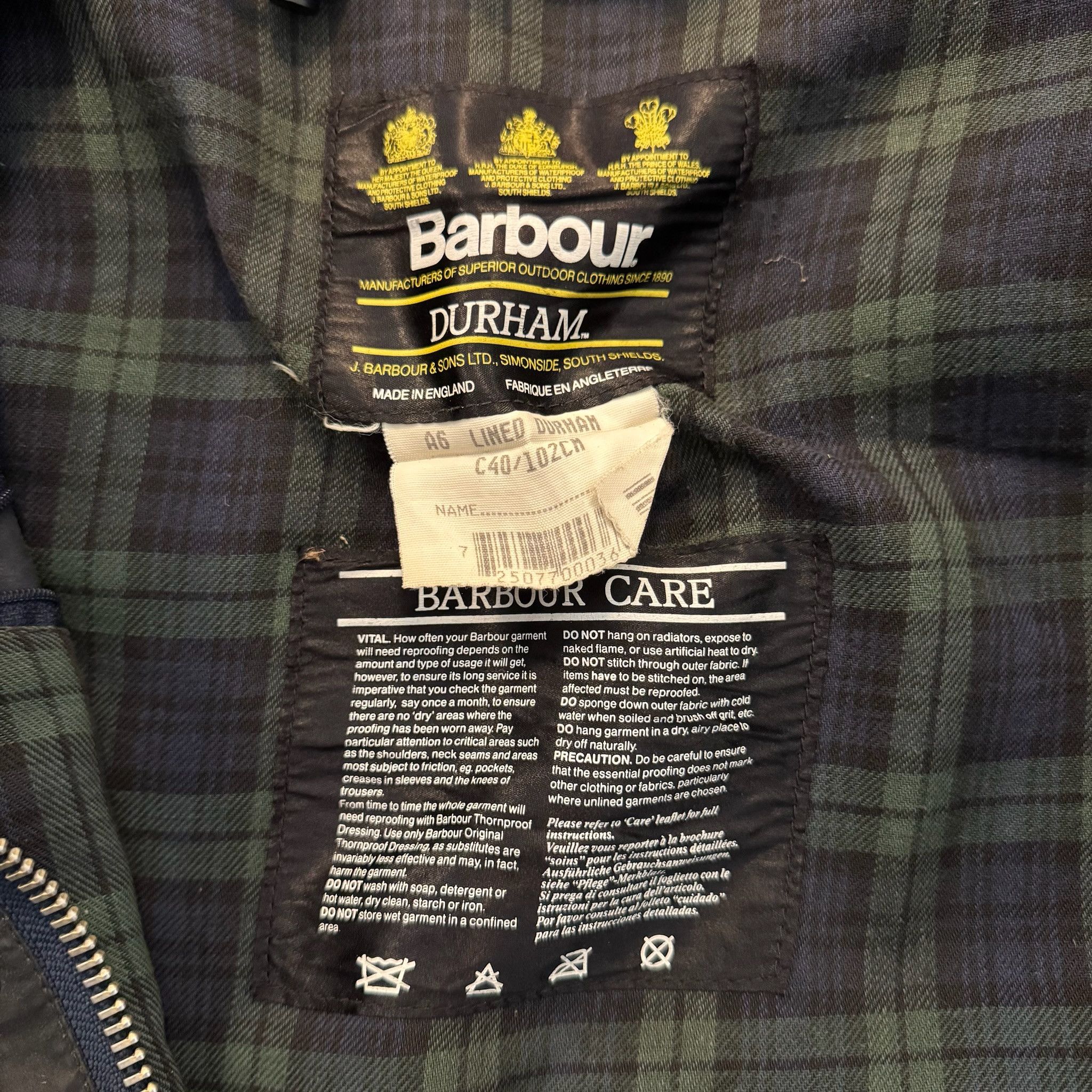 Barbour Barbour Durham Waxed Blue Jacket Size US M / EU 48-50 / 2 - 2 Thumbnail