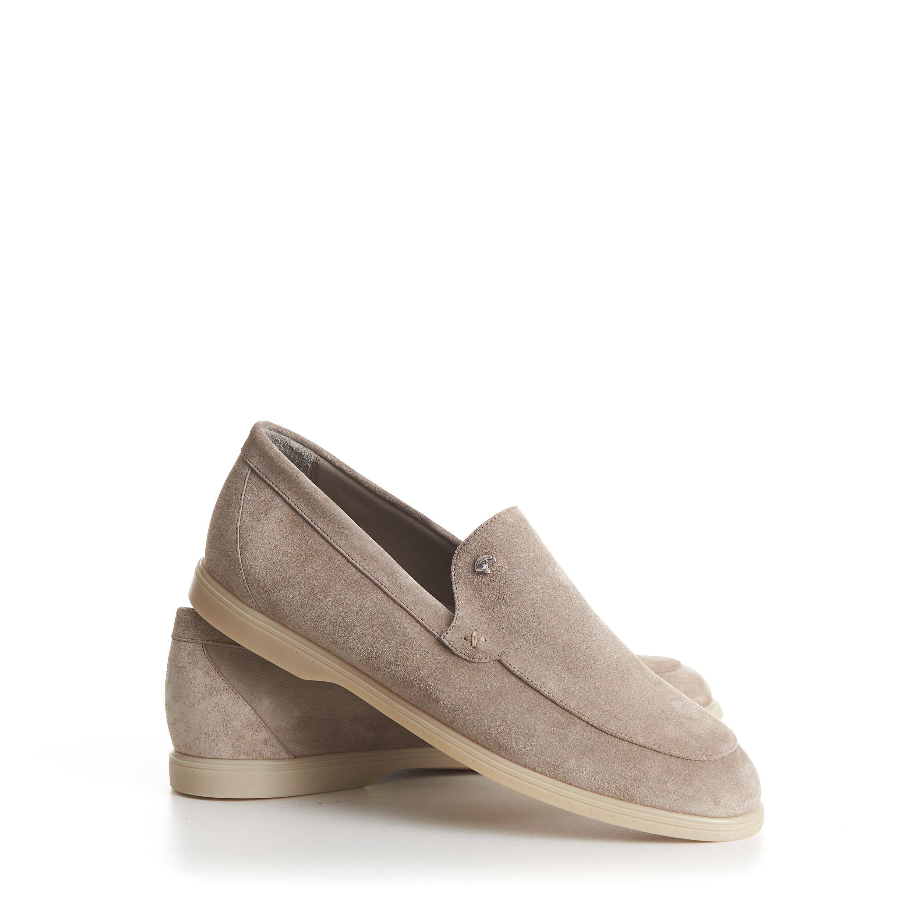 Stefano Ricci Beige Suede Slip-On Loafers - Eagle Head Hardware Size US 7.5 / EU 40-41 - 12 Thumbnail