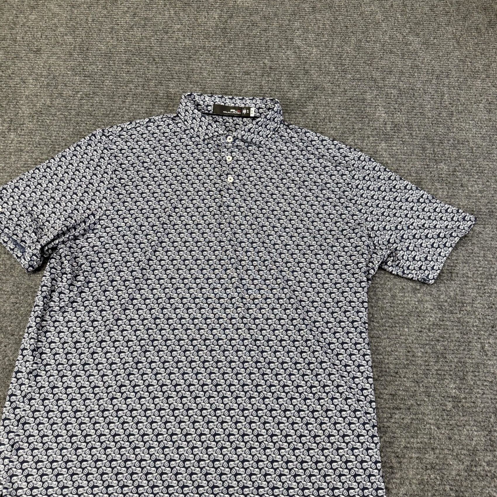 Ralph Lauren RLX Ralph Lauren Polo Shirt Mens XL Blue Motorcycle Graphic Print Golf Performance Shirt Size US XL / EU 56 / 4 - 2 Thumbnail