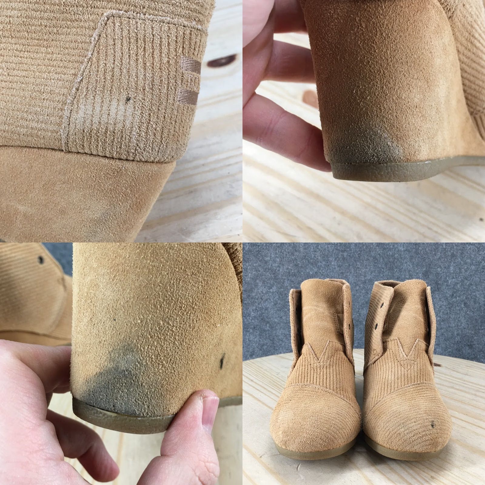 Toms Toms Boots Womens 10 Corduroy Low Wedge Ankle Bootie Lace Beige Round Toe Bootie Beige Wedge Boots Womens 10 Corduroy Ankle Bootie Lace Front Boots Size US 10 / IT 40 - 8 Thumbnail