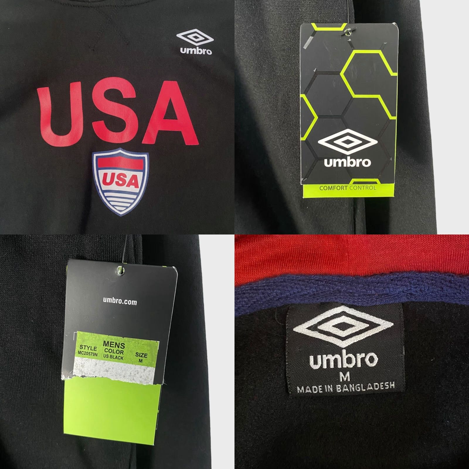 Umbro VINTAGE Umbro Team USA Soccer Hoodie Black Mens M Pullover Sweatshirt New Size US M / EU 48-50 / 2 - 8 Thumbnail