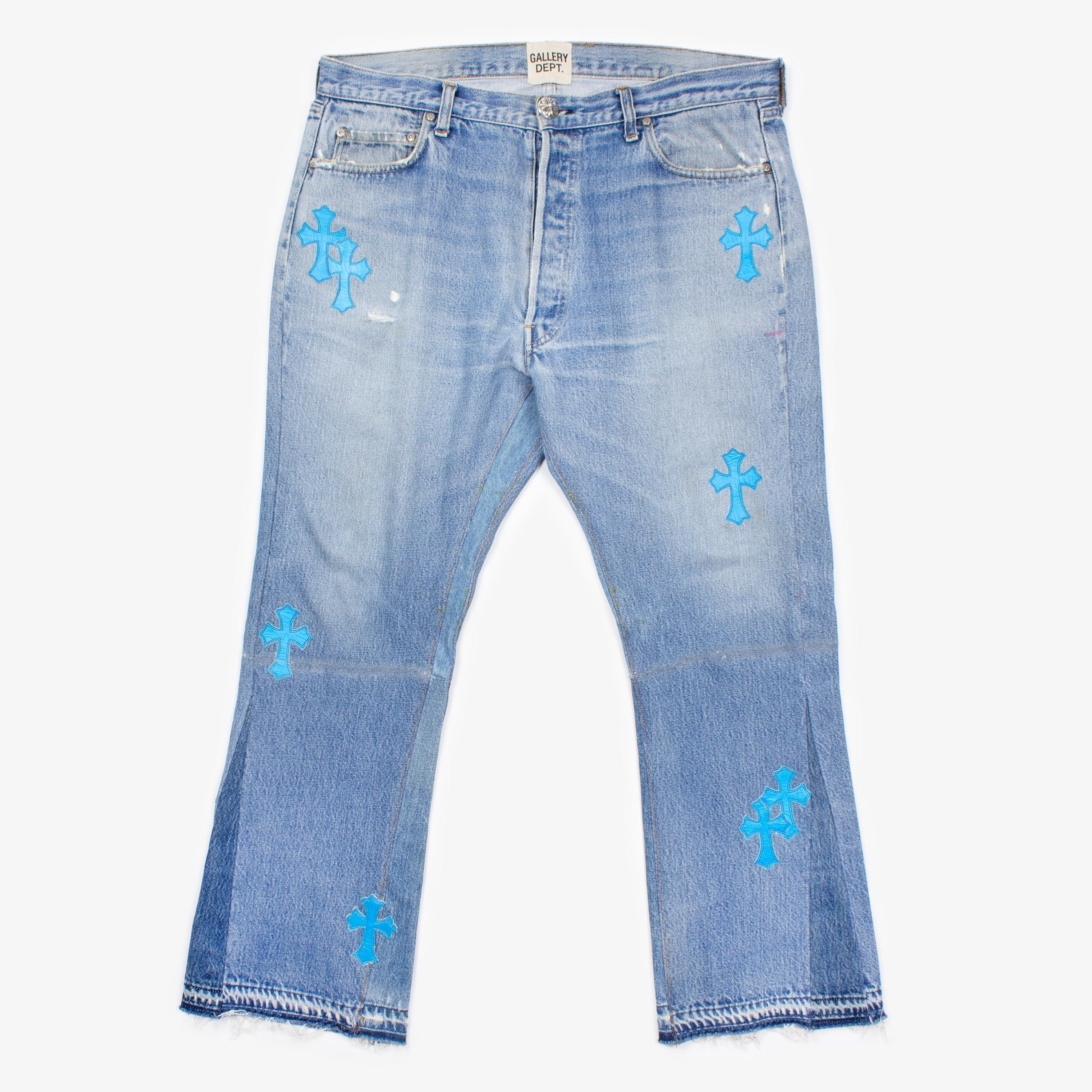 Chrome Hearts CHROME HEARTS BLUE CROSS PATCH DENIM JEANS Size US 36 / EU 52 - 2 Thumbnail