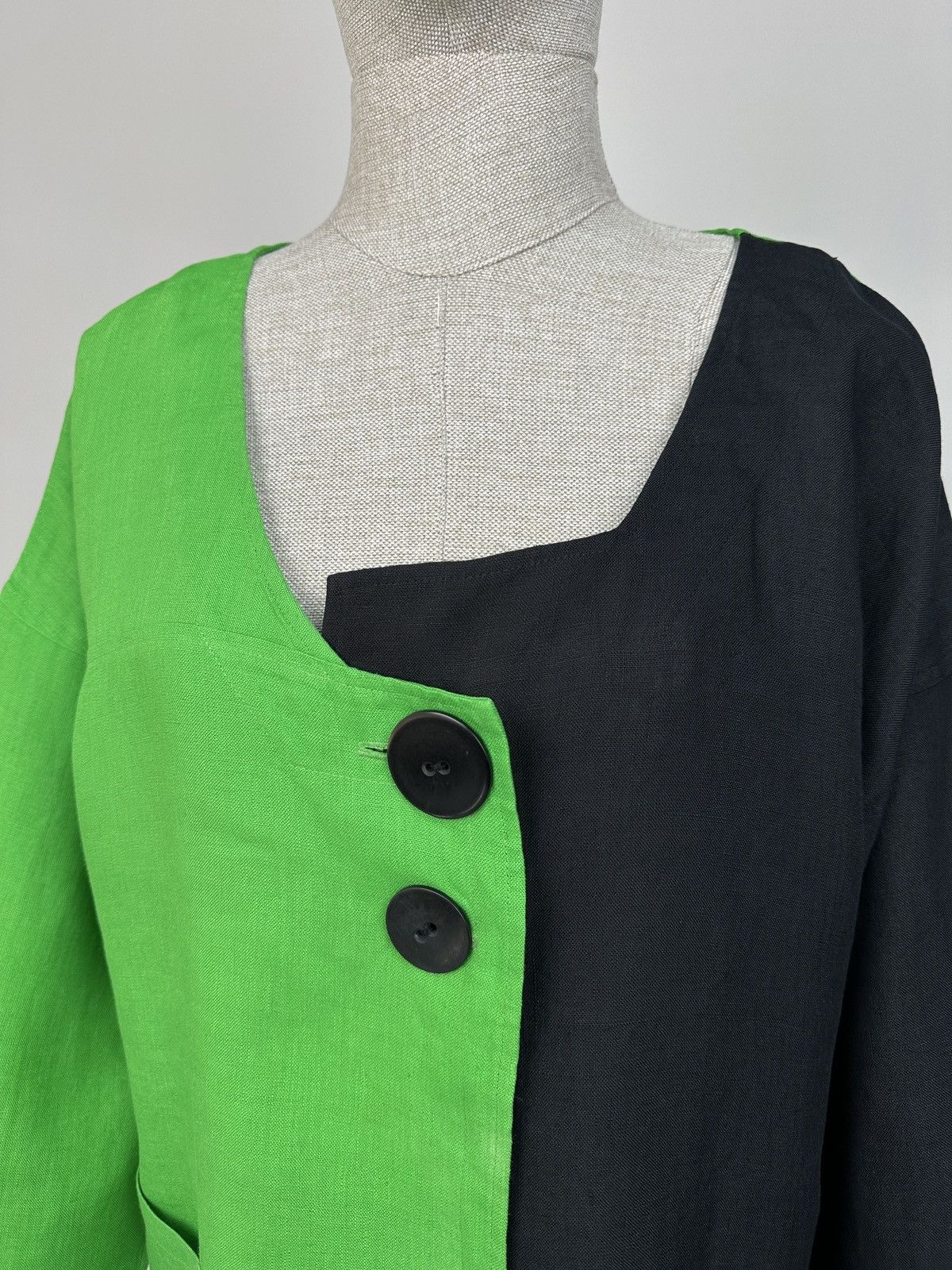 Other OLARS ULLA Linen Colorblock Lagenlook Boho Overszied Jacket Size ONE SIZE - 6 Thumbnail
