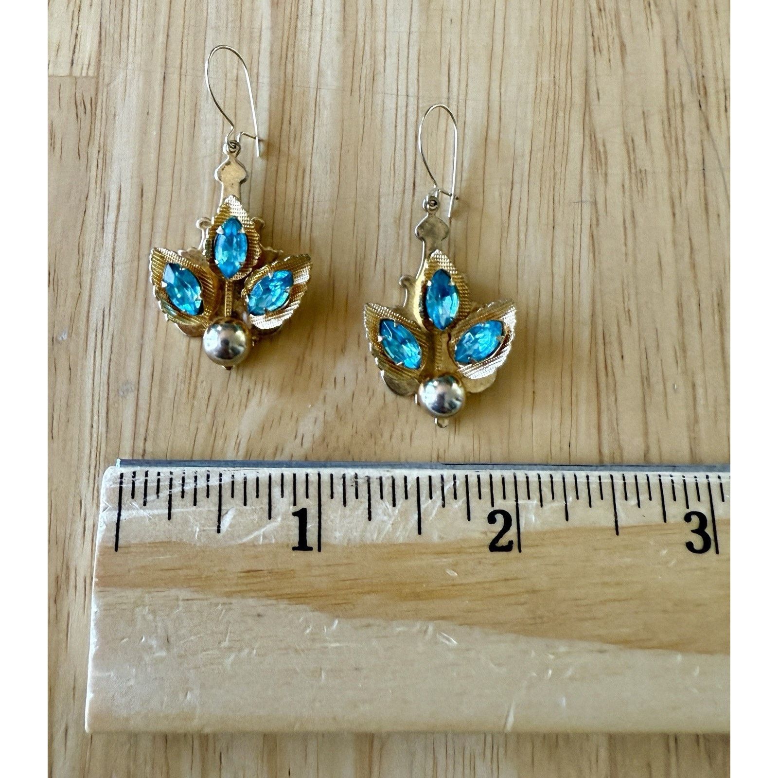 Other Vintage Bright Aqua Unfoiled Glass Dangle Earrings Size ONE SIZE - 3 Thumbnail