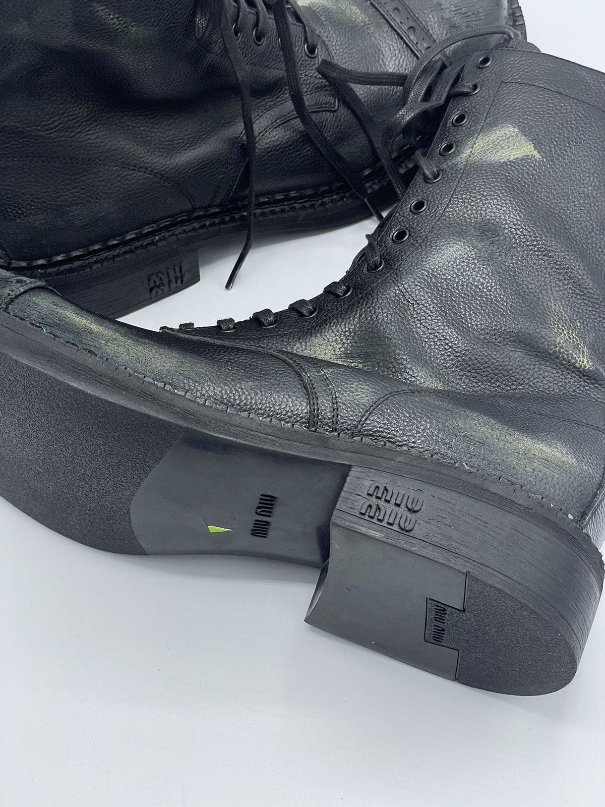 Miu Miu Miu Miu Ankle Leather Distressed Boots Size US 10 / IT 40 - 7 Thumbnail