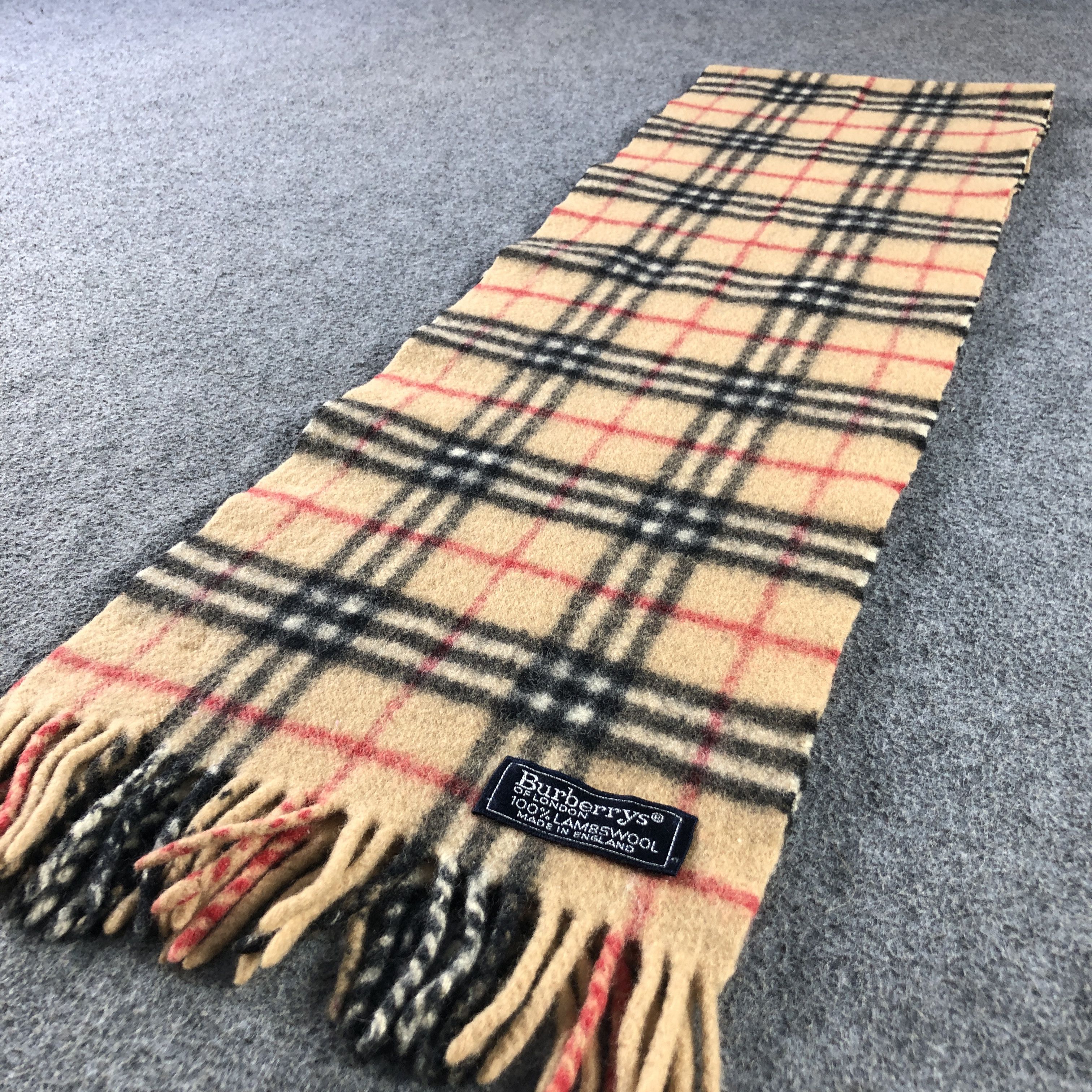 Burberry Burberry Tan Nova Check Wool Scarf Muffler V2894 Size ONE SIZE - 3 Thumbnail