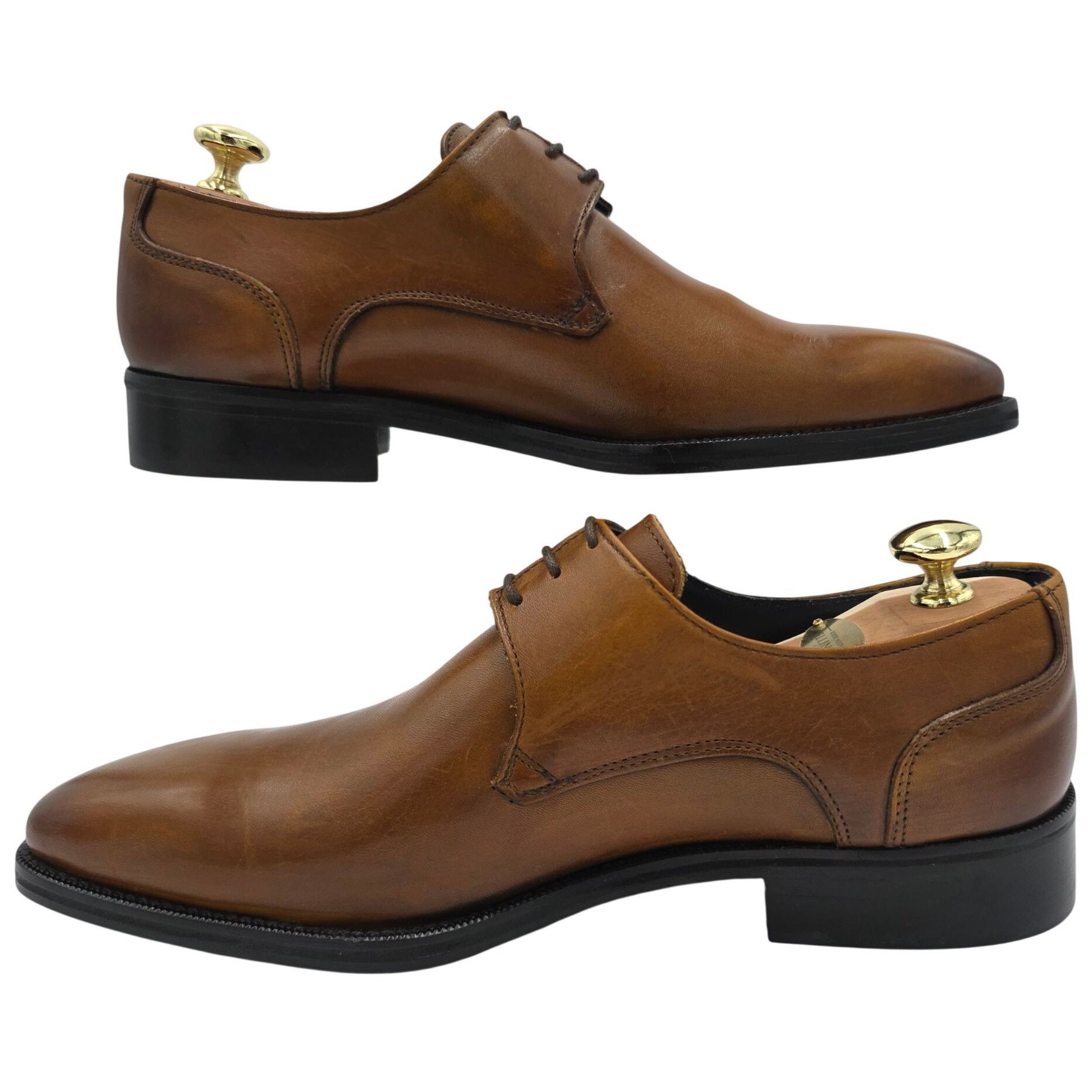 Other NEW Duca Italy Mens size 9 Burnished Brown Leather Plain-toe Size US 9 / EU 42 - 9 Thumbnail