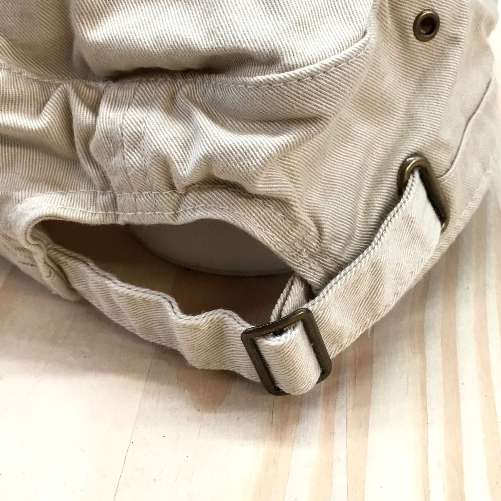 Vintage Cadet Cap Hat Mens One Size Beige Organic Cotton Adjustable Embroidered Hat Size ONE SIZE - 7 Thumbnail