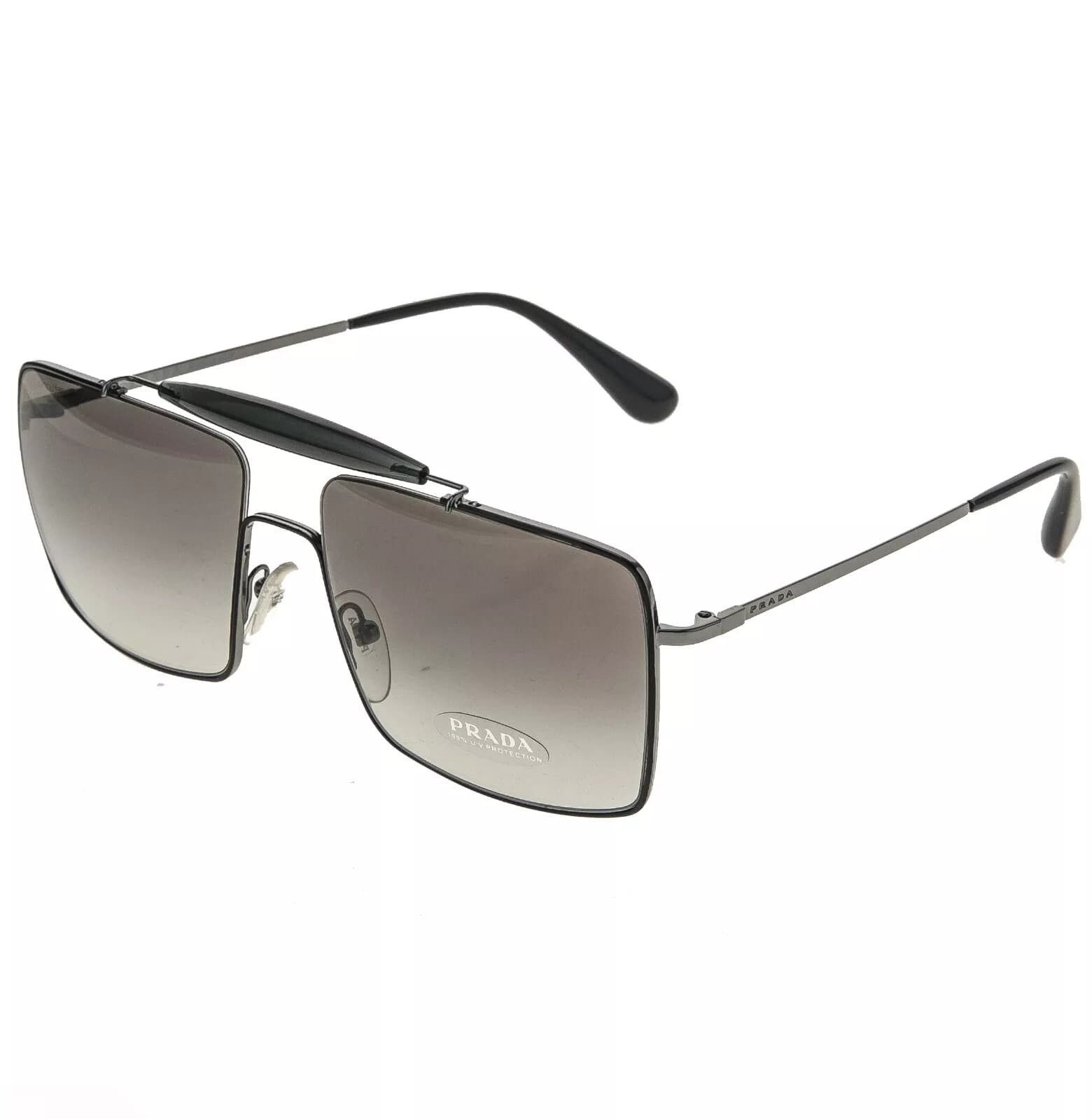 Prada PRADA Square Aviator PR57SS Ruthenium Black Sunglasses 57S Size ONE SIZE - 4 Thumbnail