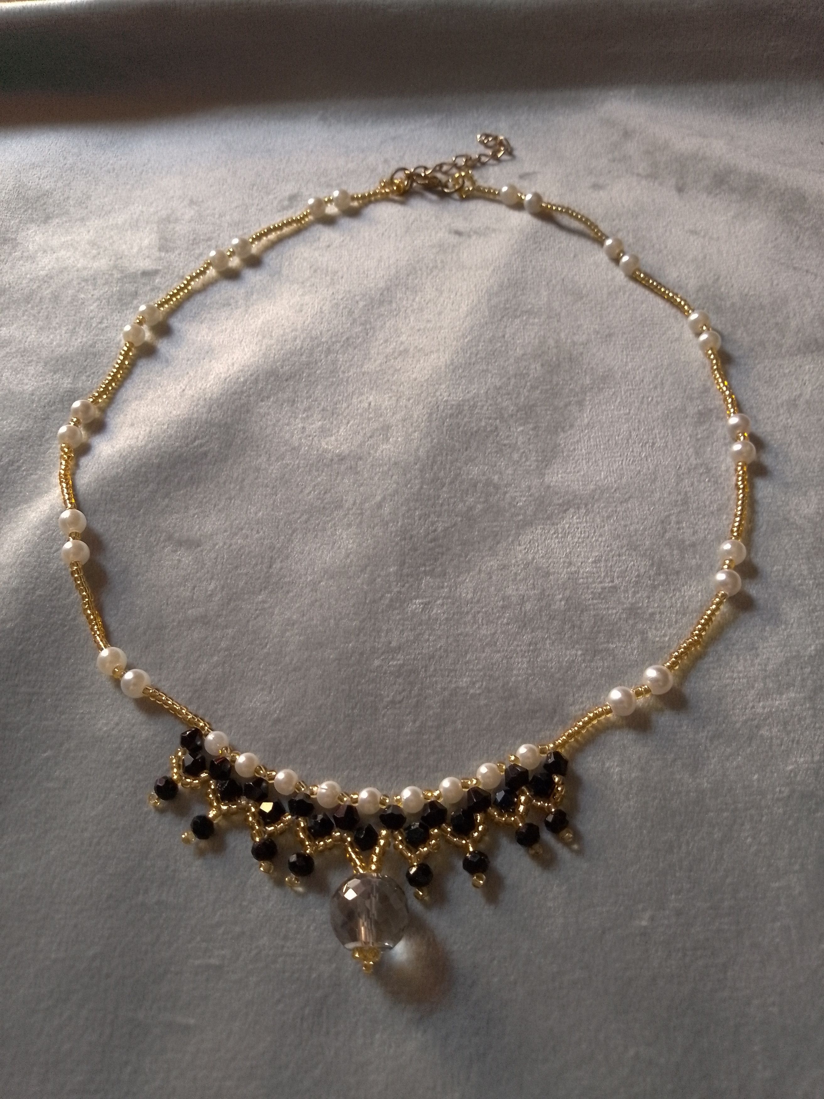 Other Golden Black Necklace with Swarovski crystal pendant Size ONE SIZE - 6 Thumbnail