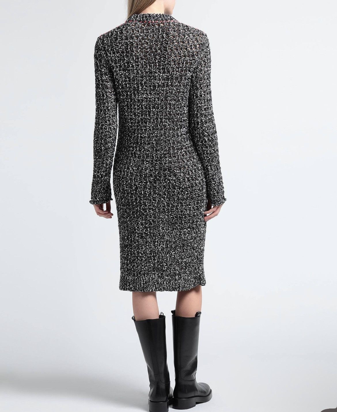 Acne Studios Acne Studios Black & White Open Knit Dress Size L / US 10 / IT 46 - 2 Thumbnail
