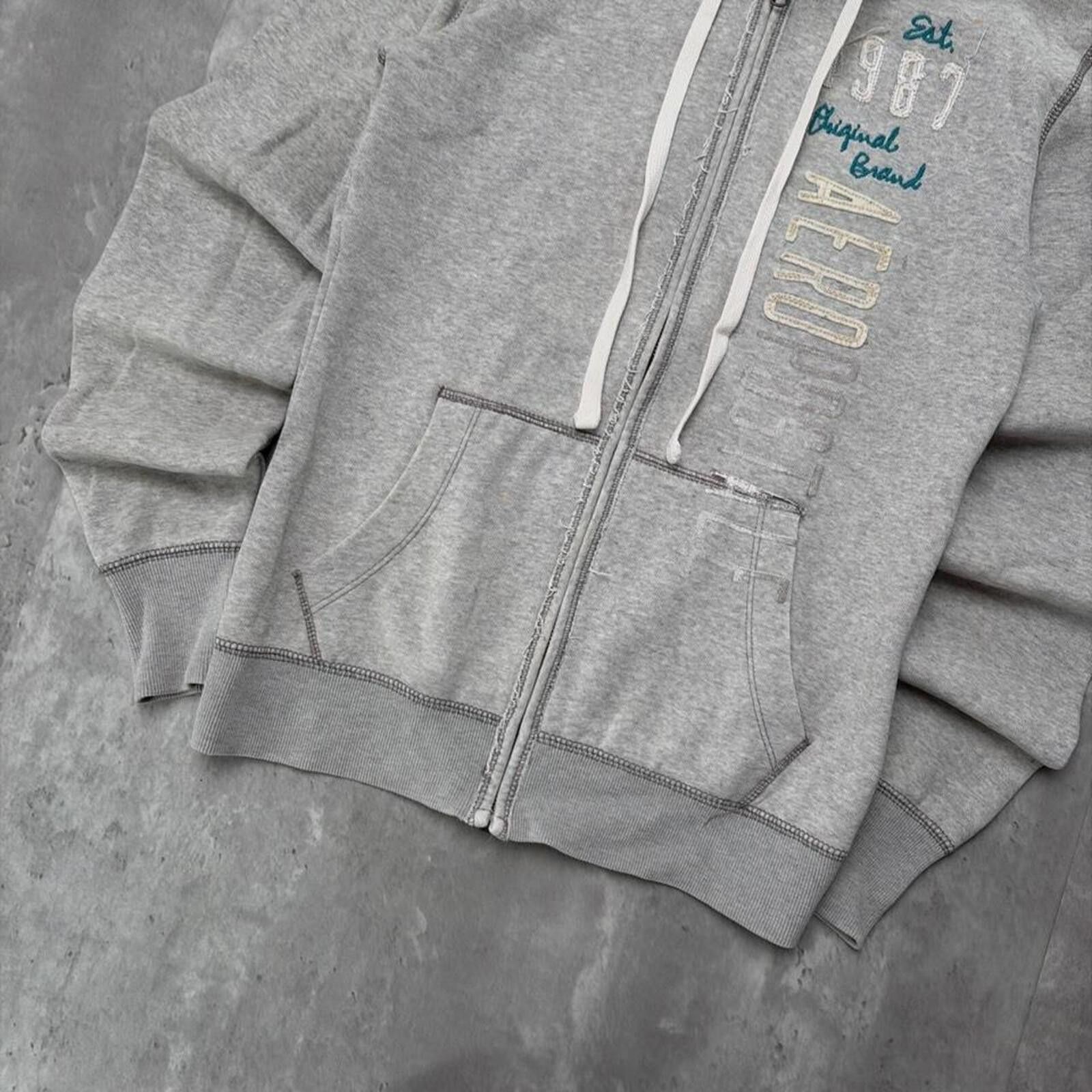 Aeropostale Y2K Aeropostale Grunge Skater Gothic Thermal Zip Up Hoodie Size L / US 10 / IT 46 - 4 Thumbnail