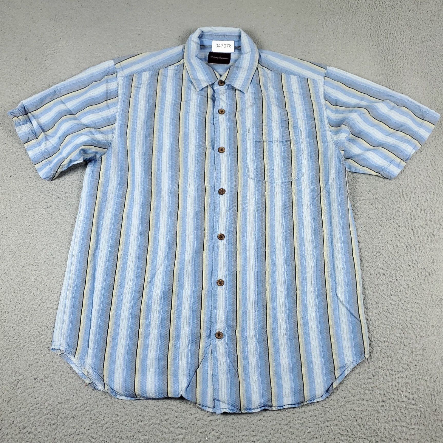 Tommy Bahama Tommy Bahama Shirt Mens M Blue Striped Hawaiian Button-Up Short Sleeve Silk Size US M / EU 48-50 / 2 - 2 Thumbnail