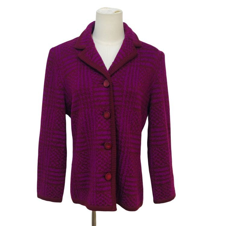 Yves Saint Laurent Yves Saint Laurent Patterned Knit Jacket Size M Size M / US 6-8 / IT 42-44 - 1 Thumbnail