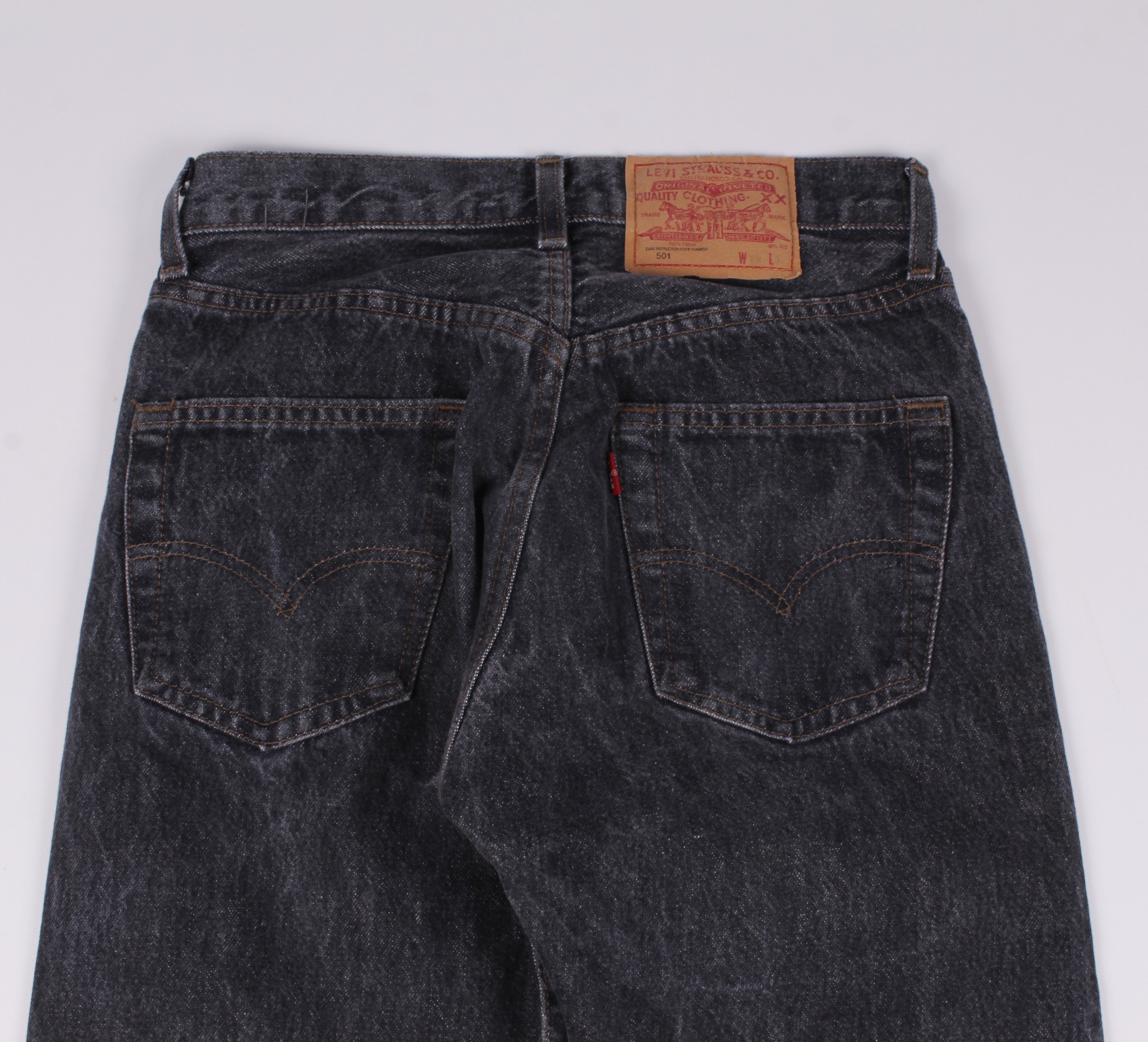 Levi's Vintage 90's LEVI'S 501 Gray Stonewashed Straight Jeans Size 27" / US 4 / IT 40 - 7 Thumbnail