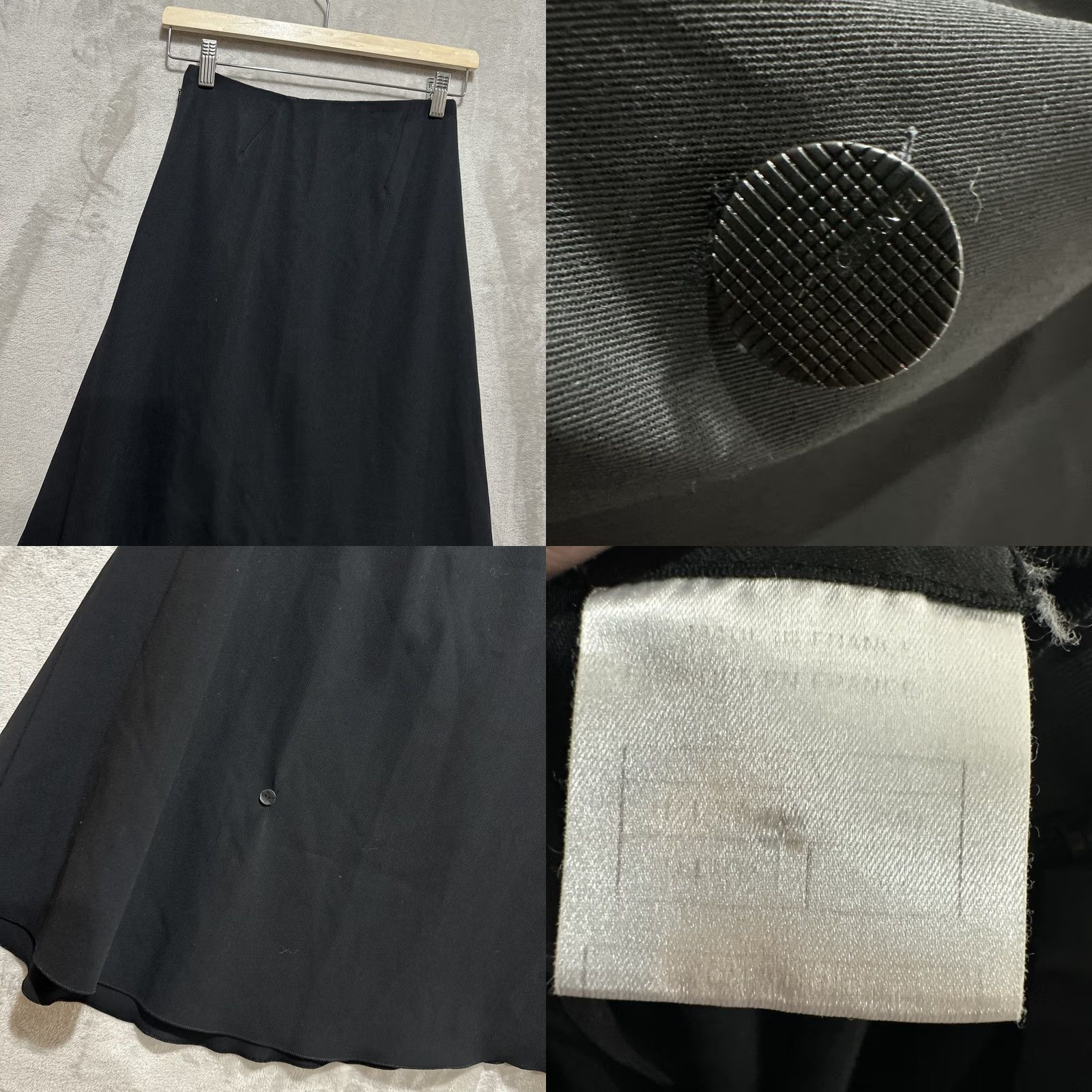 Chanel Chanel Skirt A-Line Black 24 Textured Side Zip Made In France Button Womens Size 42" / US 20 - 8 Thumbnail