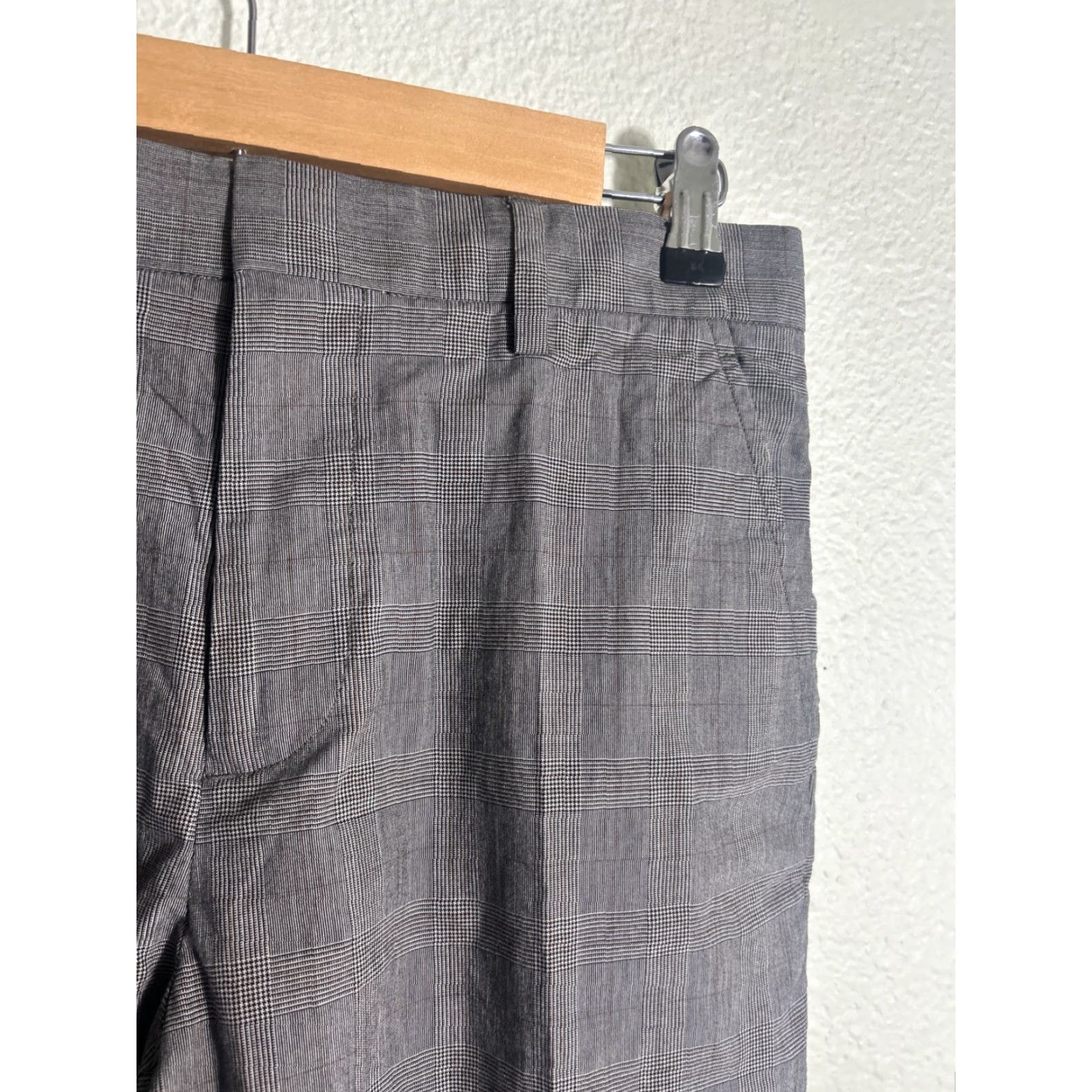 Banana Republic VINTAGE Banana Republic Cotton Gray Plaid Womens Dress Pants 29x26 Size 29" - 5 Thumbnail