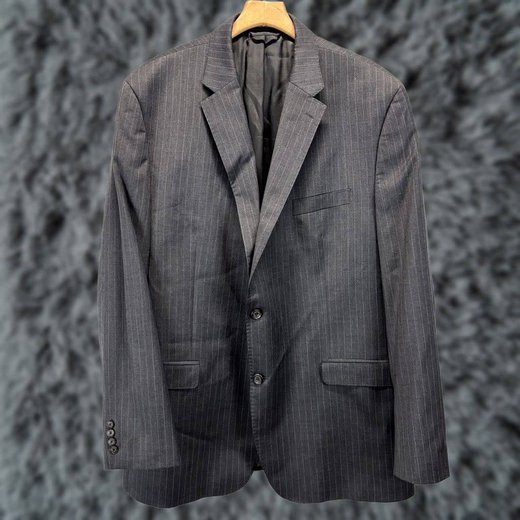 Ralph Lauren Lauren Ralph Lauren Blazer Sport Coat Jacket 50L Wool Slim Gray Striped Men’s VINTAGE? Size 50R - 1 Thumbnail