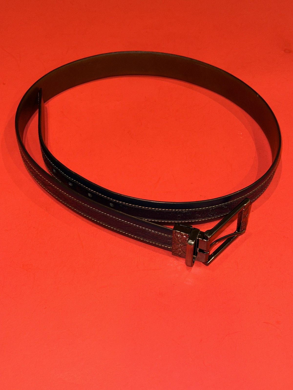Robert Graham Robert Graham Paisley Multicolor Leather Reversible Belt 38 Size 38 - 8 Thumbnail