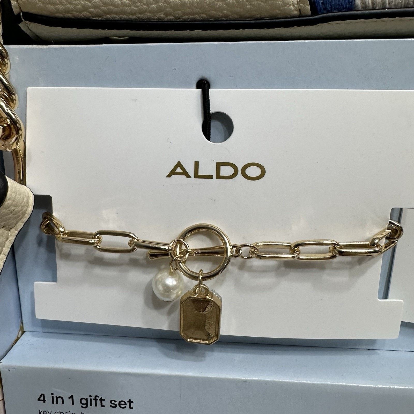Aldo Nwt Aldo TopHandle Satchel Crossbody Bag Blue Stripe Combo Size ONE SIZE - 8 Thumbnail