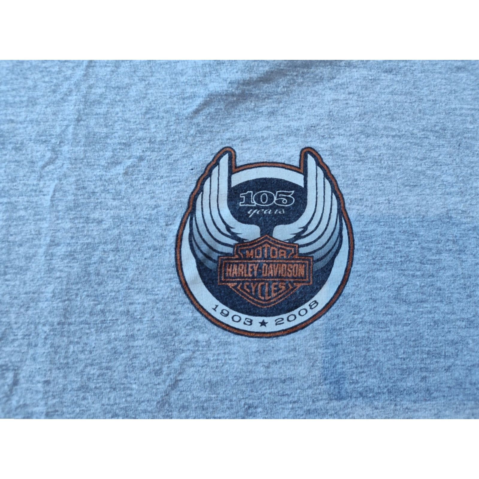 Harley Davidson VINTAGE Harley-Davidson T-Shirt 105 Years Gray 3XL American Classic USA Made Unisex Size US XXL / EU 58 / 5 - 4 Thumbnail