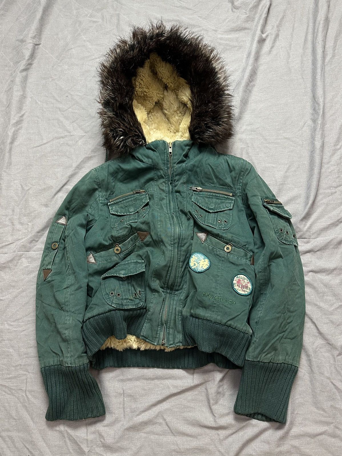 Pre-owned If Six Was Nine X Le Grande Bleu L G B Fur Jacket Yohji Yamamoto Junya Watanabe Playboi Carti Style In Green