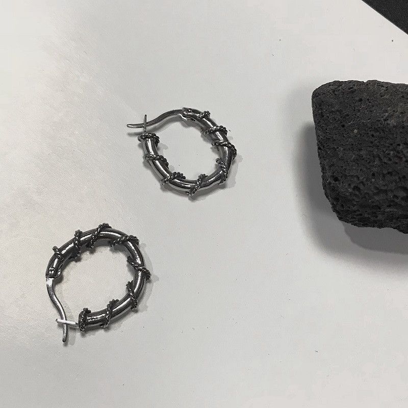 Jewelry × Sterling Silver Thistles and Thorns Punk Earrings One Pairs Chrome Jewelry Size ONE SIZE - 4 Thumbnail
