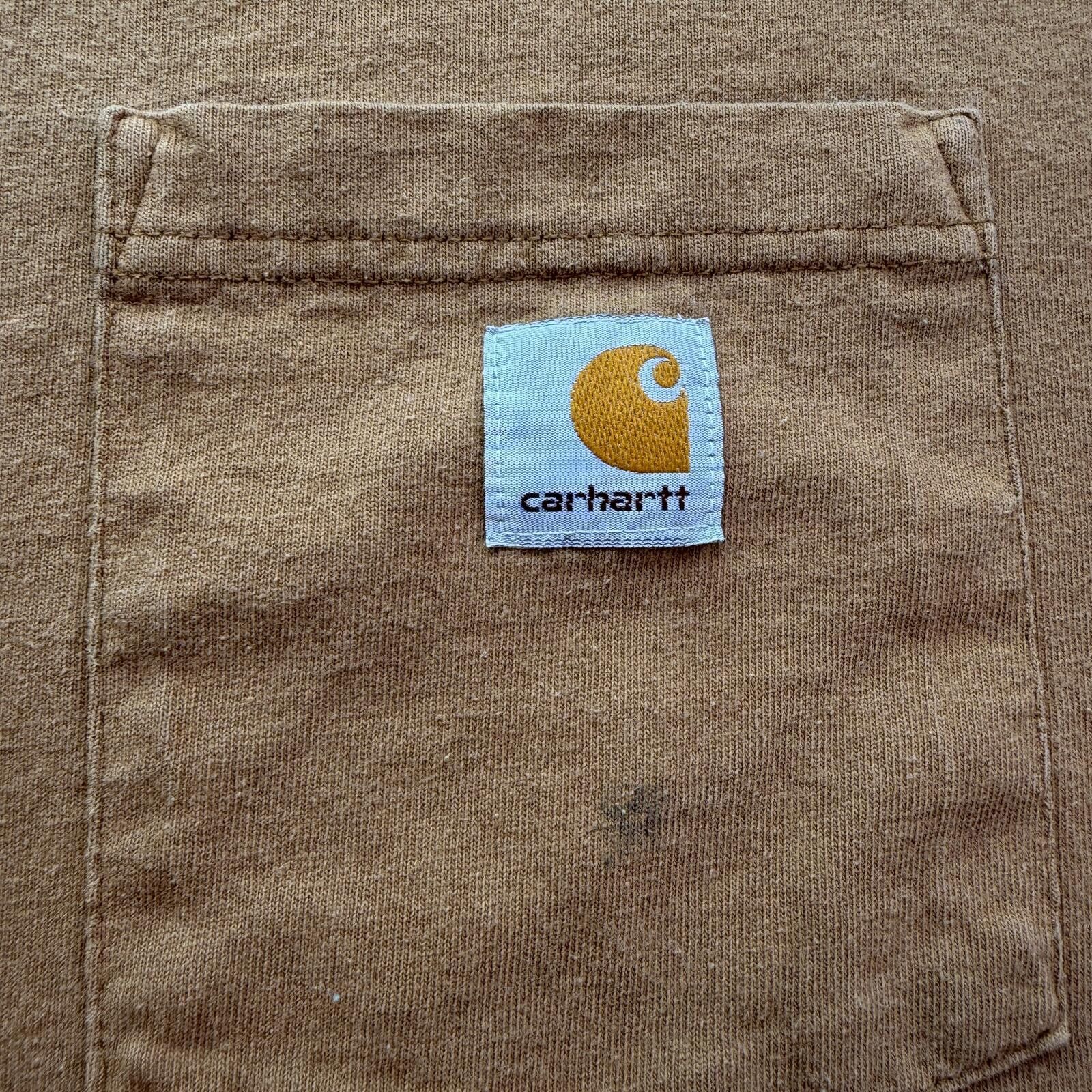 Carhartt Carhartt K87 Brown Pocket T Shirt Loose Fit Work Tee 2XL Size US XXL / EU 58 / 5 - 5 Thumbnail
