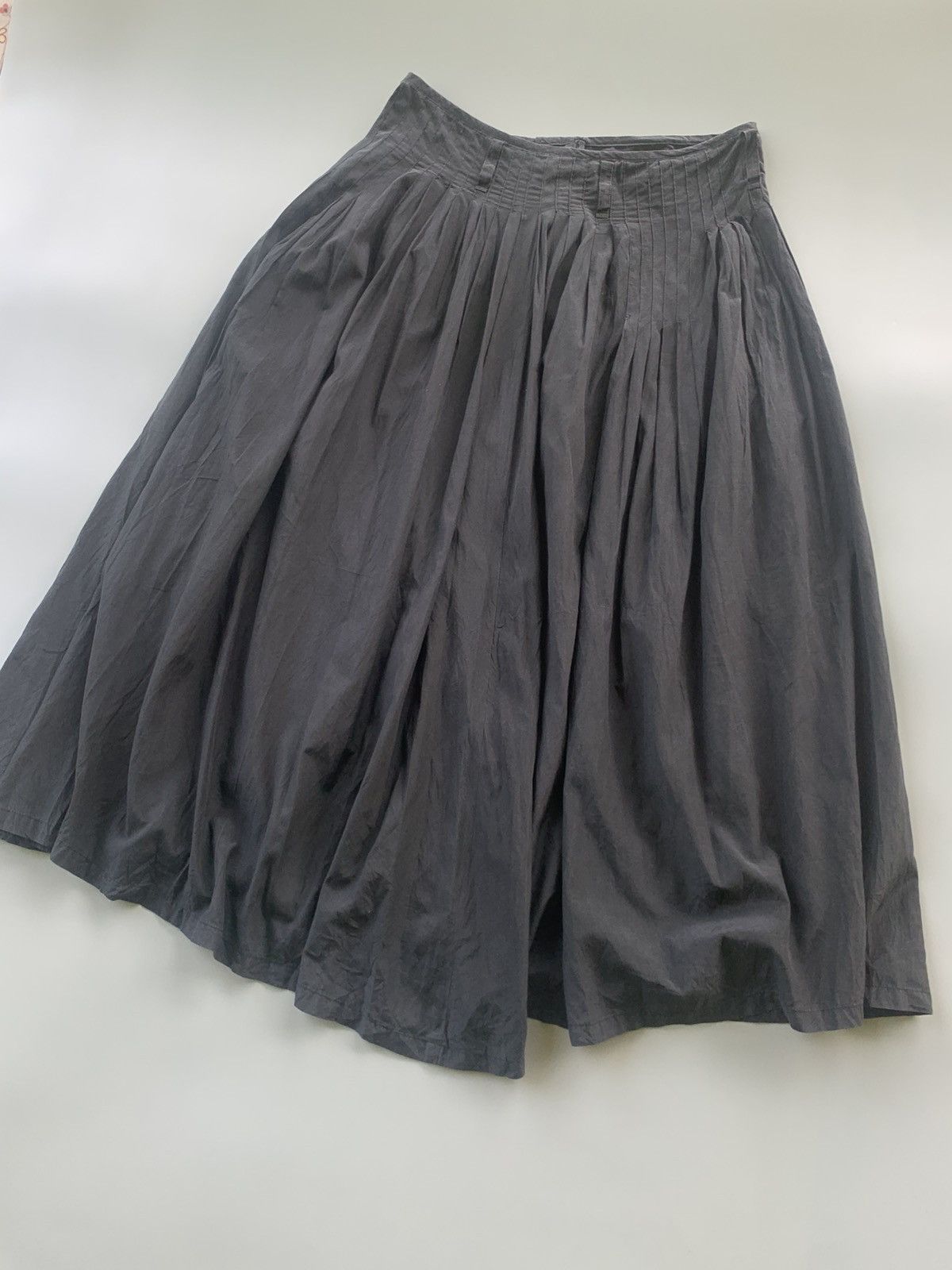 Yohji Yamamoto Y’s YOHJI YAMAMOTO SILK&COTTON CHARCOAL SKIRT Size 30" / US 8 / IT 44 - 12 Thumbnail