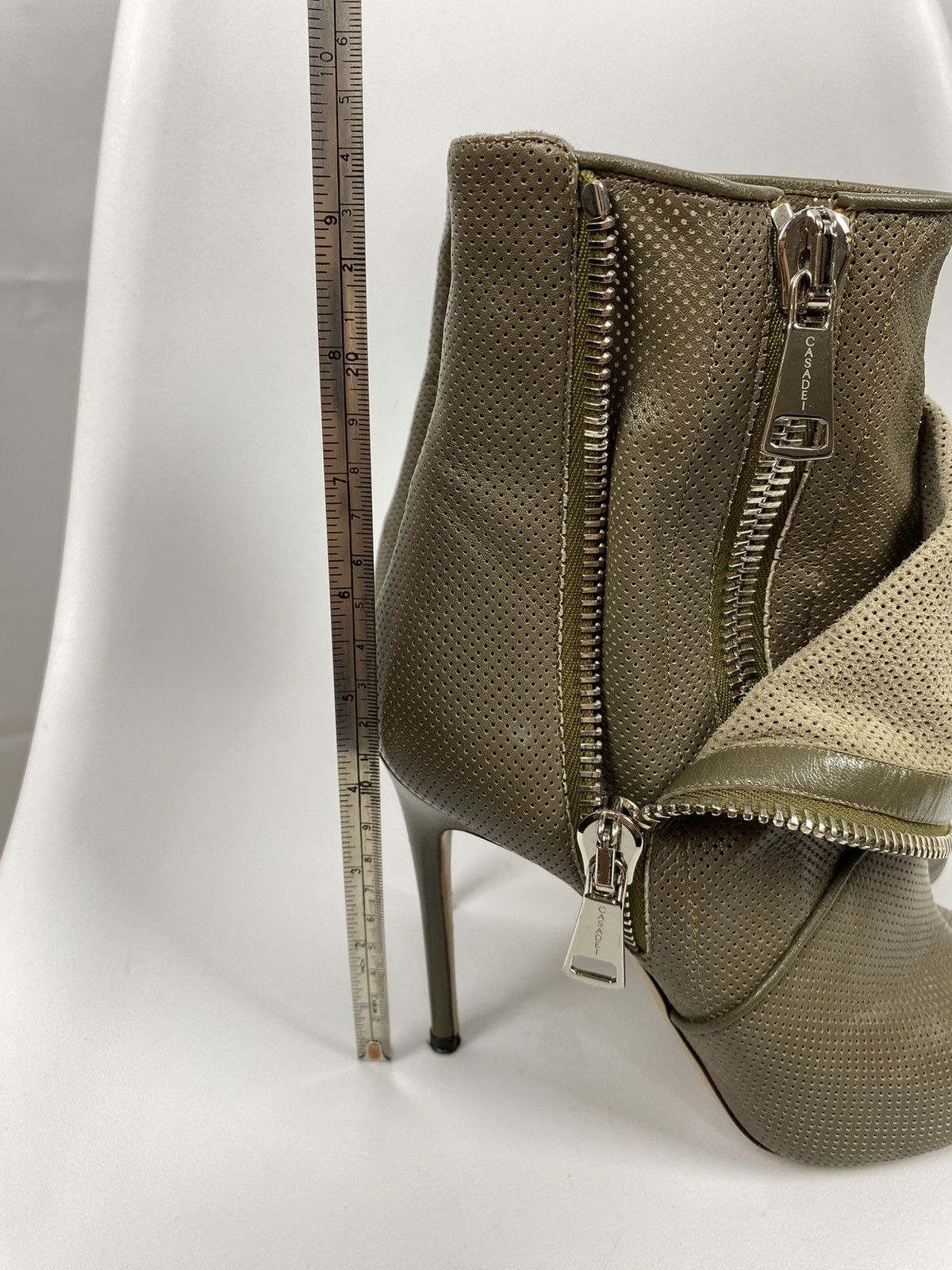 Casadei Casadei Open Toe Bootie Genuine Perforated Leather size 7 Size US 7 / IT 37 - 14 Thumbnail