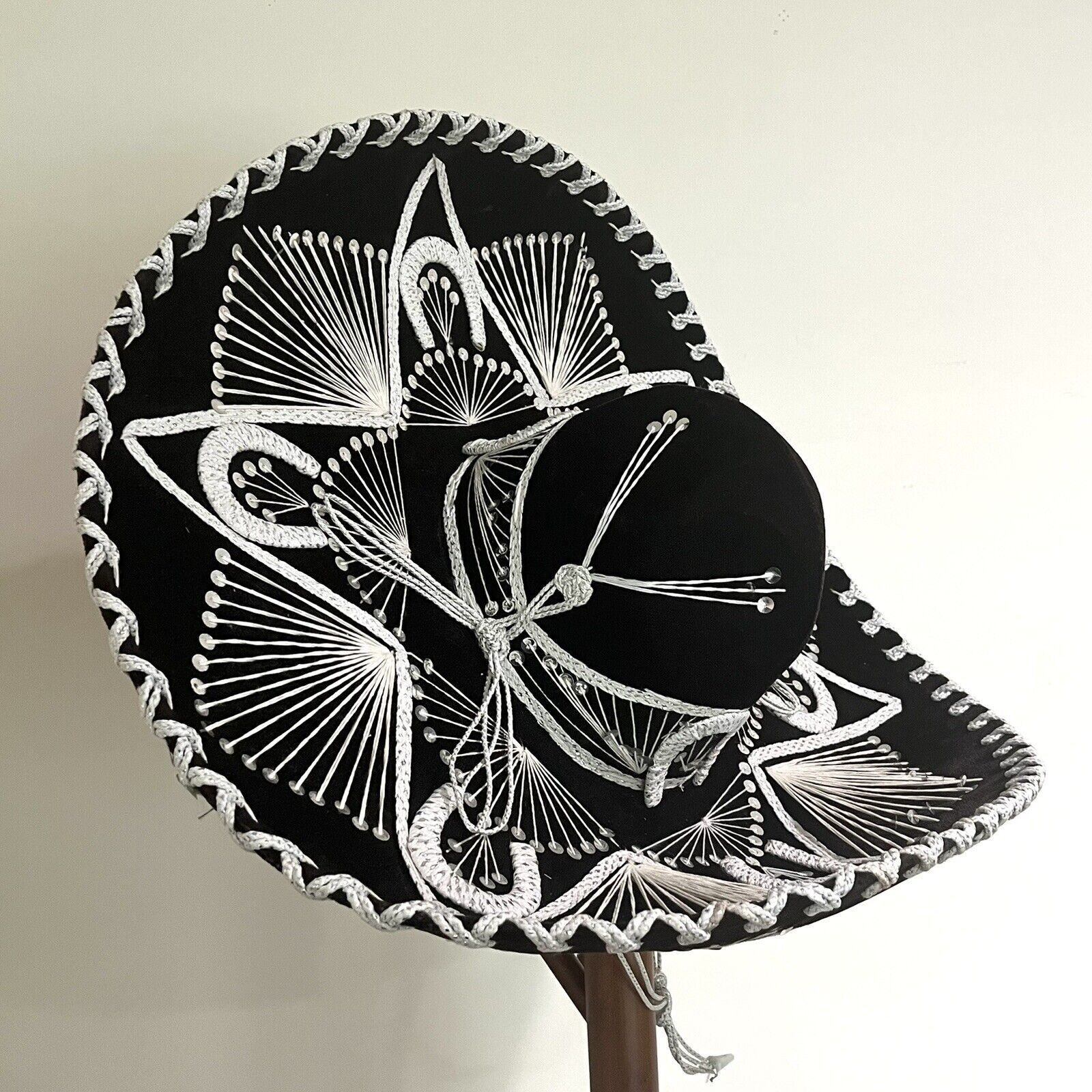 Pigalle Pigalle Mexican Mariachi Sombrero Black & White Horseshoes Size ONE SIZE - 7 Thumbnail
